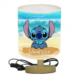 Lampe de chevet Stitch pie en bois