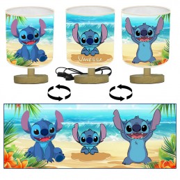 Lampe de chevet Stitch pie en bois
