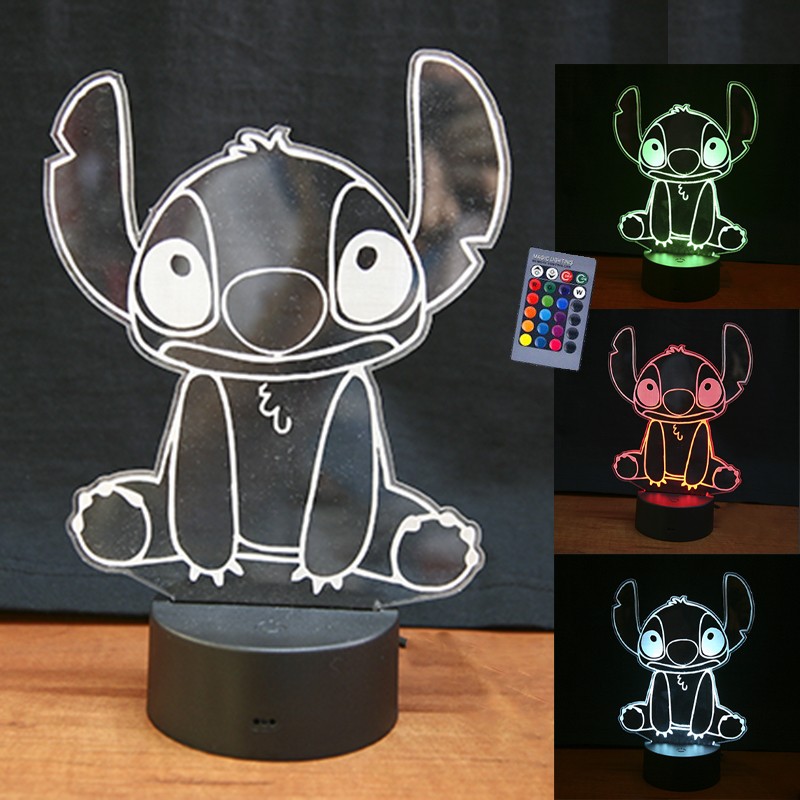 lampe 3 d personnalisée à led Stitch